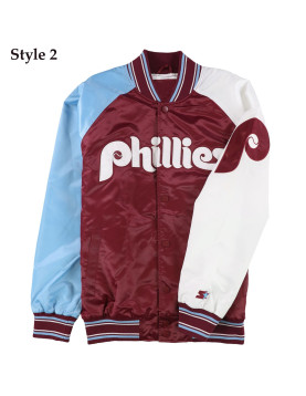 Philadelphia Phillies Purple and White Satin Jacket