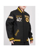 Pittsburgh Pirates Crest Emblem Black Varsity Wool Jacket