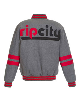 Portland Trail Blazers Gray Varsity Wool Jacket