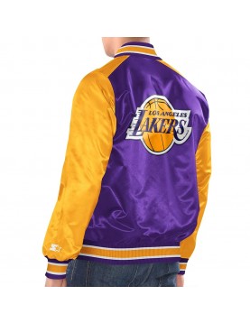 Purple/Gold La Lakers Renegade Varsity Satin Jacket