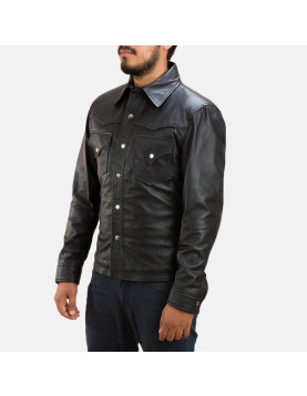 Ranchson Black Leather Shirt