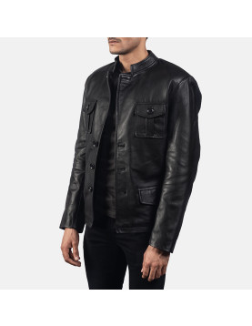 Ray Cutler Black Leather Blazer