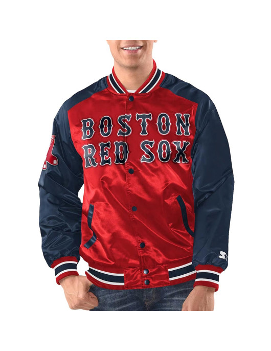 Red/Navy Boston Red Sox Renegade Varsity Satin Jacket