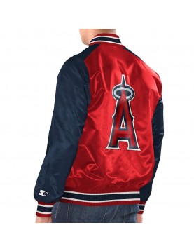 Red/Navy LA Angels Renegade Varsity Satin Jacket