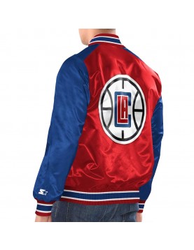 Red/Royal Los Angeles Clippers Renegade Varsity Satin Jacket