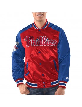 Red/Royal Philadelphia Phillies Varsity Satin Jacket