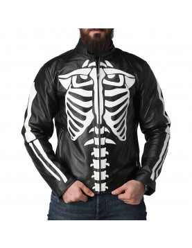 Red Skeleton Real Leather Jacket