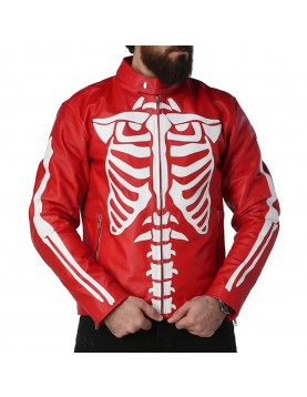 Red Skeleton Real Leather Jacket