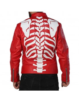 Red Skeleton Real Leather Jacket