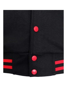 Red and Black Letterman Bomber Varsity Jacket