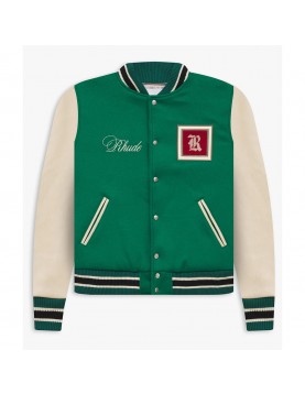 Rhude Green Varsity Jacket