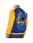 Royal/Gold Golden State Warriors Renegade Varsity Satin Jacket