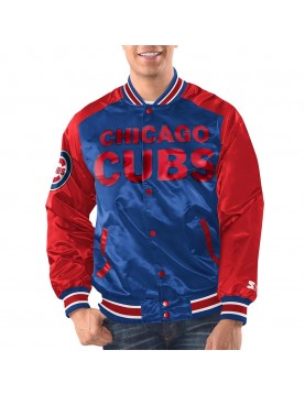 Royal/Red Chicago Cubs Renegade Varsity Satin Jacket