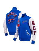 Royal/White Buffalo Bills Animal Print Varsity Jacket