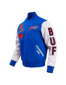 Royal/White Buffalo Bills Animal Print Varsity Jacket