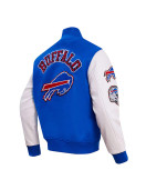 Royal/White Buffalo Bills Animal Print Varsity Jacket