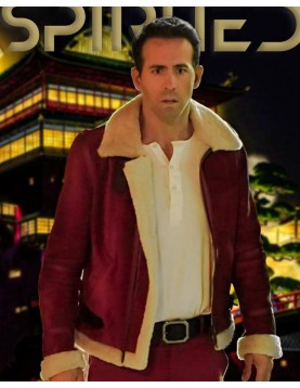 Ryan Reynolds Spirited Shearling Leather Jacket