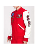 San Francisco 49ers Animal Patches Red Varsity Jacket