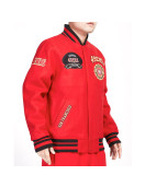 San Francisco 49ers Crest Emblem Rib Varsity Wool Jacket