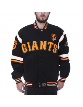 San Francisco Giants Embroidered Logo Black Varsity Wool Jacket