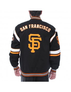 San Francisco Giants Embroidered Logo Black Varsity Wool Jacket