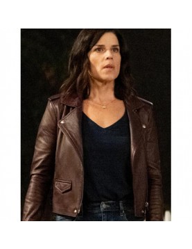 Scream 2022 Sidney Prescott Neve Campbell Brown Leather Jacket