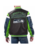 Seattle Seahawks Black Varsity Full-Zip Leather Jacket