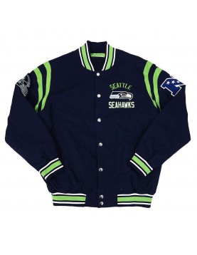 Seattle Seahawks Tailback Navy Varsity Jacket