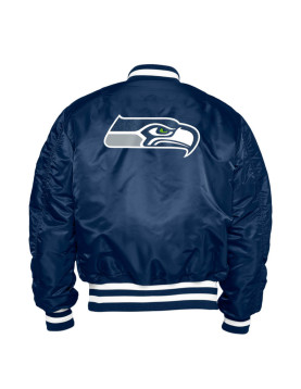 Seattle Seahawks x Alpha Industries Navy Reversible Bomber Jacket