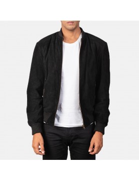 Shane Black Suede Bomber Jacket