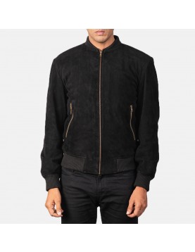 Shane Black Suede Bomber Jacket