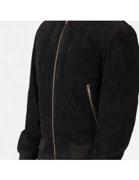 Shane Black Suede Bomber Jacket