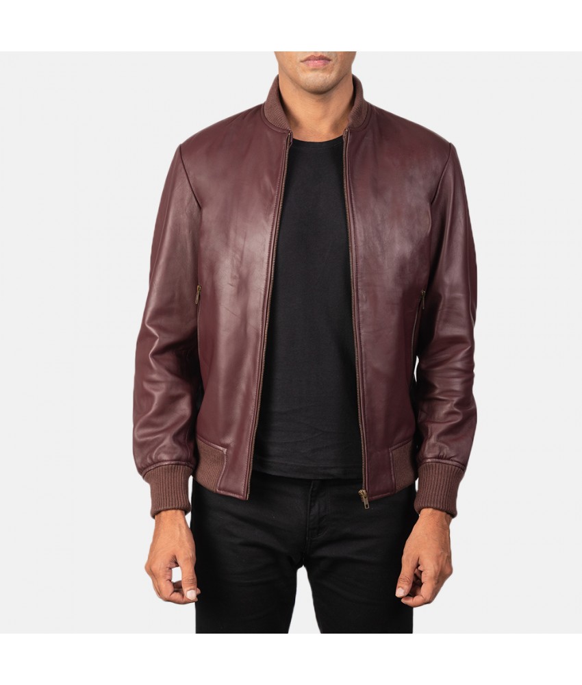 Shane Brown Leather Bomber Jacket - SML-216