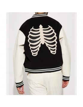 Skeleton Varsity Wool &amp; Leather Jacket