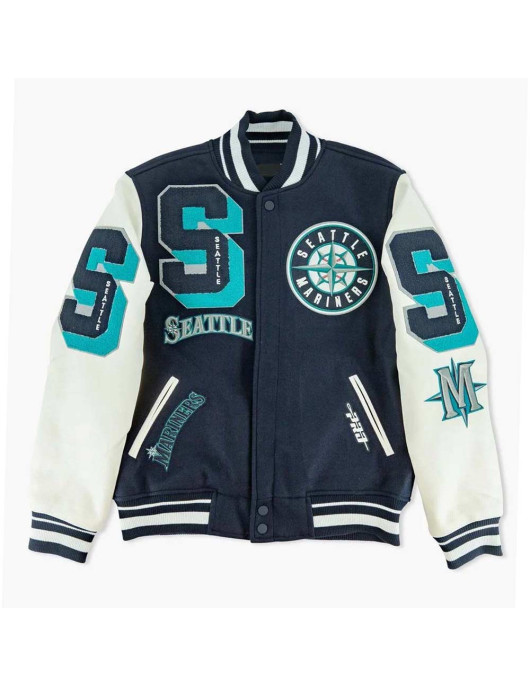 Sluggers Seattle Mariners Navy and White Varsity Jacket