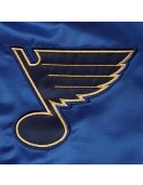 St. Louis Blues Enforcer Blue/Navy Varsity Satin Jacket