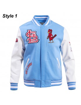 St. Louis Cardinals Retro Classic Rib Blue Wool Varsity Jacket