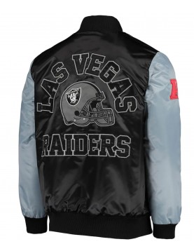 Starter Las Vegas Raiders Black and Grey Satin Jacket