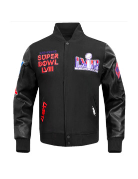 Superbowl LVIII Wool/Leather Varsity Jacket