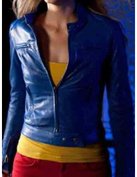 Supergirl Smallville Laura Vandervoort Leather Jacket Blue