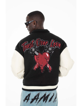 Trust Over Love Black Varsity Jacket 