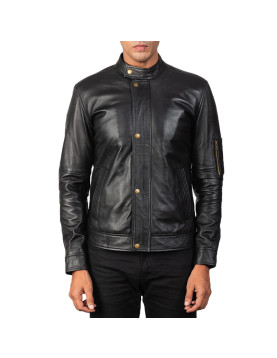 Tea House Black Leather Biker Jacket