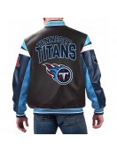 Tennessee Titans Black Varsity Full-Zip Leather Jacket