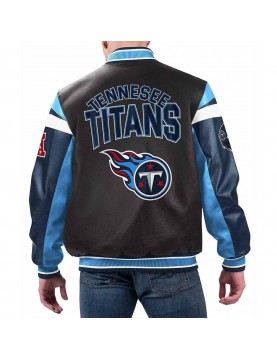 Tennessee Titans Black Varsity Full-Zip Leather Jacket