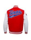 Texas Rangers Script Tail Classic Rib Varsity Jacket