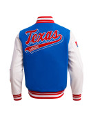 Texas Rangers Script Tail Classic Rib Varsity Jacket