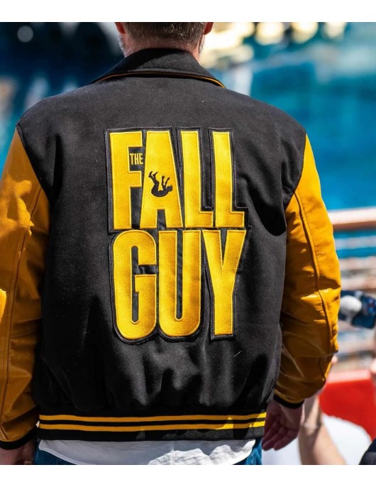 The Fall Guy Ryan Gosling Black & Yellow Wool Varsity Jacket