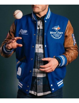 Toronto Blue Jays Varsity Blue and Brown Jacket