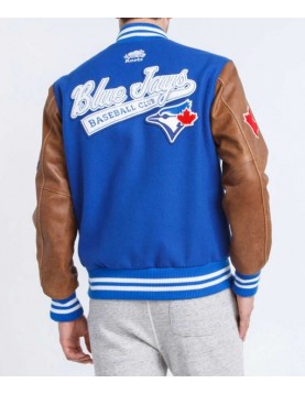 Toronto Blue Jays Varsity Blue and Brown Jacket