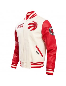 Toronto Raptors Retro Classic Off White Wool Varsity Jacket